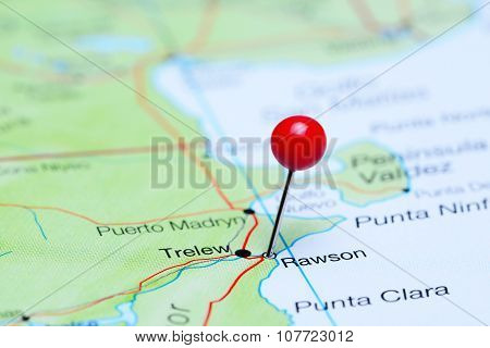 Rawson pinned on a map of Argentina