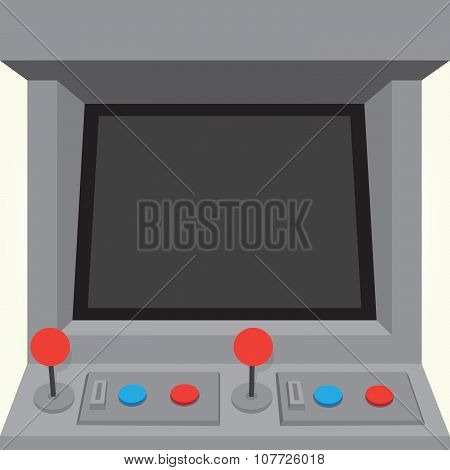 Arcade machine game cabinet isolated vector