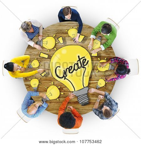 Aerial View People Creativity Breaking New Ground Concepts