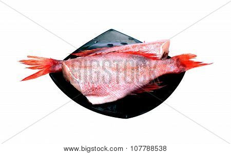 Raw Fish On White