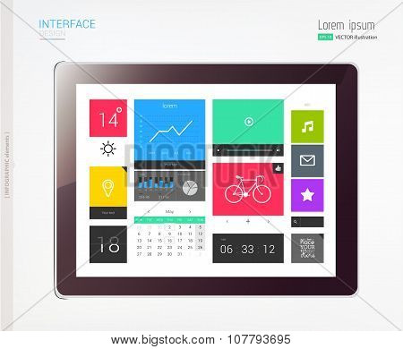 Tablet with interface template.