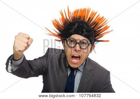 Funny man with mohawk hairstyle