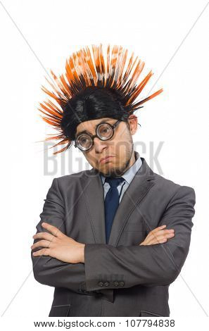 Funny man with mohawk hairstyle