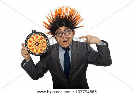 Funny man with mohawk hairstyle