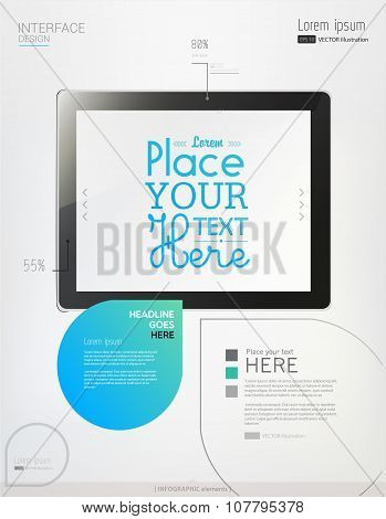 Hands holding a tablet on white background.