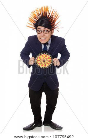 Funny man with mohawk hairstyle