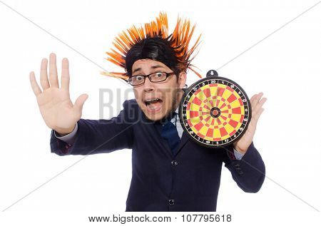 Funny man with mohawk hairstyle