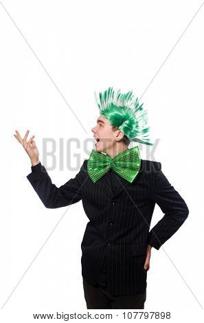 Funny man with mohawk hairstyle