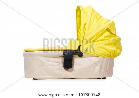 Baby carrycot isolated on white