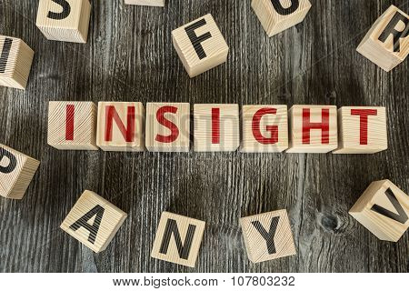 Wooden Blocks with the text: Insight