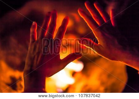 Hands on fire
