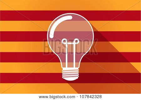 Long Shadow Catalonia Vector Flag With A Light Bulb