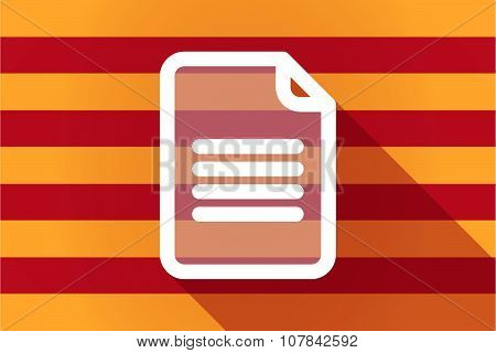 Long Shadow Catalonia Vector Flag With A Document