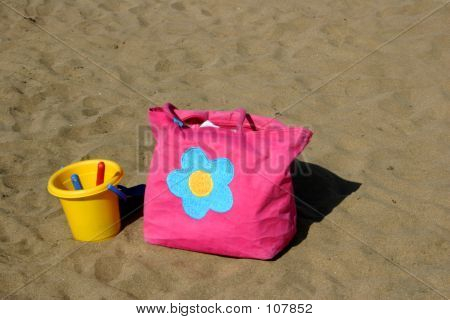 Strandtaske og spand