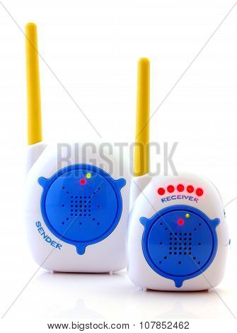 Babyphone isolated on white closeup