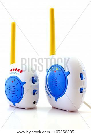 Babyphone isolated on white closeup