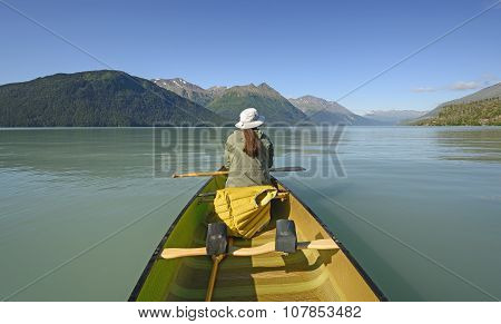 Enjoying A Calm Day On An Alpine Lake