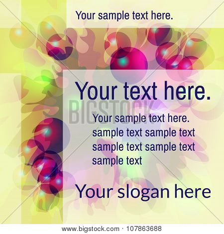 Abstract colorful background with bubbles. Place for your text.