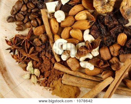 Raisins, Figs, Nuts, Coffee And Cardamon