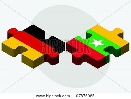 Germany And Myanmar Flags