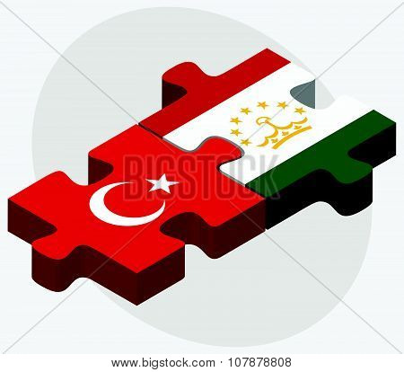 Turkey And Tajikistan Flags