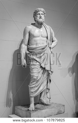 Ancient greek statue of a man.