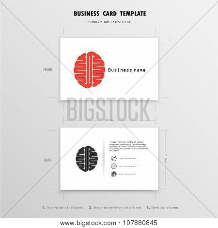 Abstract Creative Business Cards Design Template. Name Cards Symbol. Size 55 Mm X 90 Mm (2.165 In X