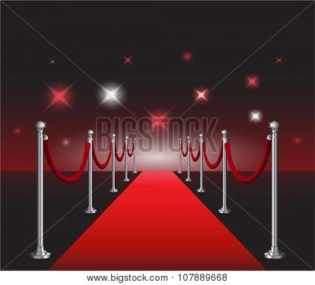 Red carpet movie premiere elegant event with hollywood in background
