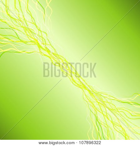 Feed Wavy Rays Background Vector Green Glow