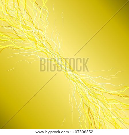 Feed Wavy Rays Background Vector Yellow Glow