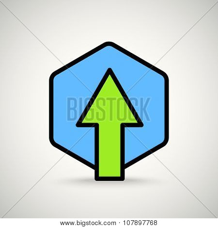 Green arrow sign. Appication or web interface icon