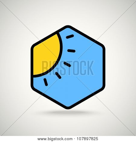 Sunny weather. Appication or web interface icon