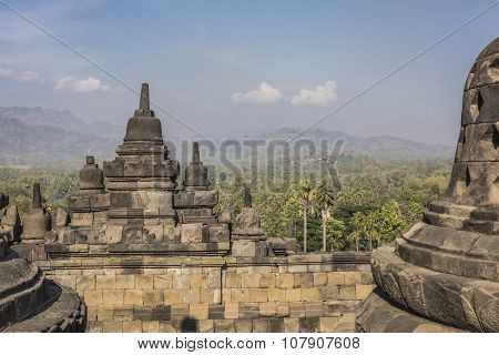 World Heritage & The Biggest Bhuddist Temple Borobudur In Yogjakarta In Java, Indonesia