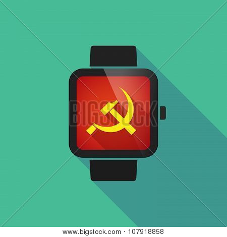Smart Watch Vector Icon With  The Communist Symbol