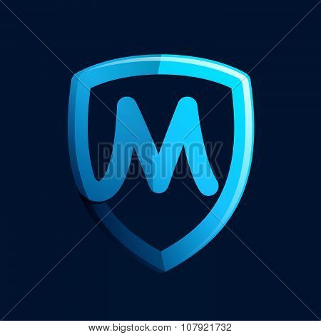 M Letter With Blue Shield.