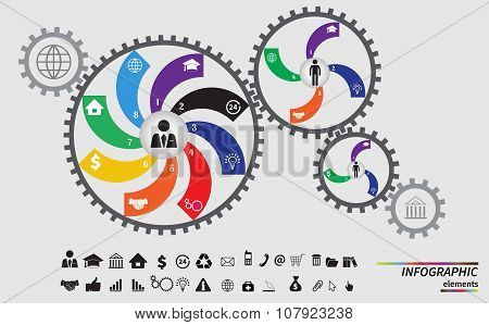 Business mechanism concept. Abstract background. Vector infographic illustration
