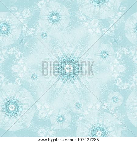 Seamless frost pattern turquoise white