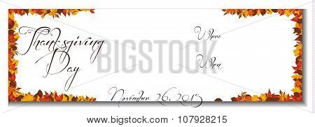 Thanksgiving Day Element Banner Template Invitation