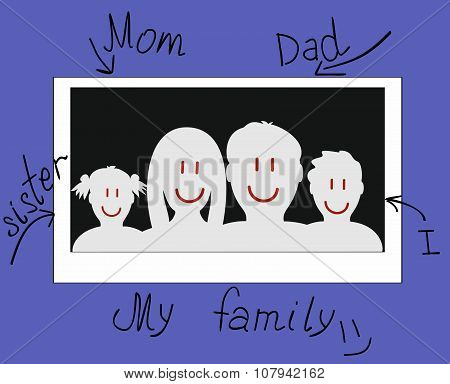 drawn photo of a family