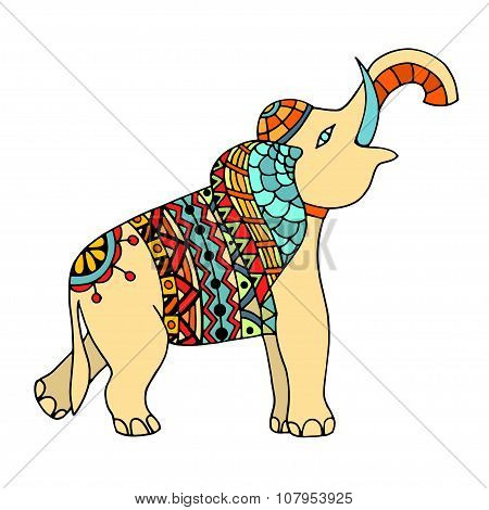 Elephant Zentangle Vector