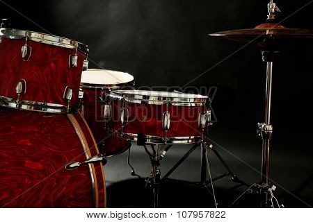 Drum set on a stage