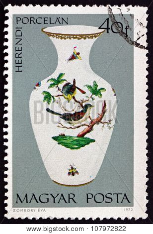 Postage Stamp Hungary 1972 Vase With Bird