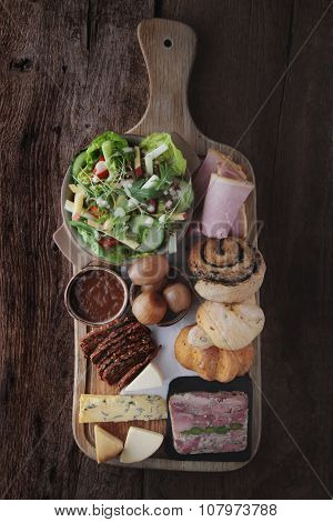 traditional ploughmans platter meal