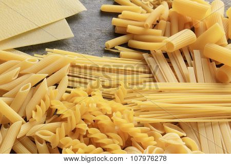 uncooked pasta selection