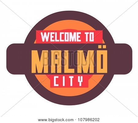 Malmo beautiful city in europe. vector cartoon illustration