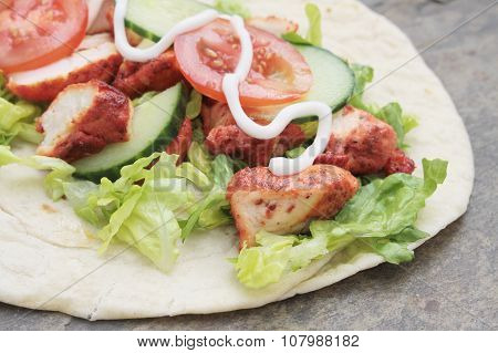 Indian chicken tikka wrap