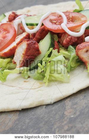Indian chicken tikka wrap