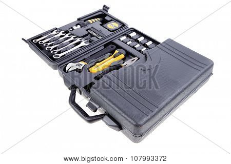 toolbox set of tools include hammer wrench bit driver pliers hex key bush level hex key