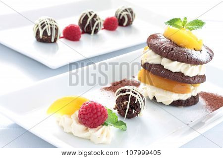 plated mixed starter dessert