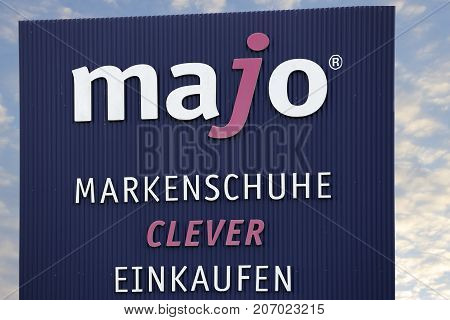 LINDEN GERMANY JULY 2017: MAJO Markenschuhe CLEVER (Shoe Center) store. MAJO Markenschuhe CLEVER based in Eschborn Hessen Germany